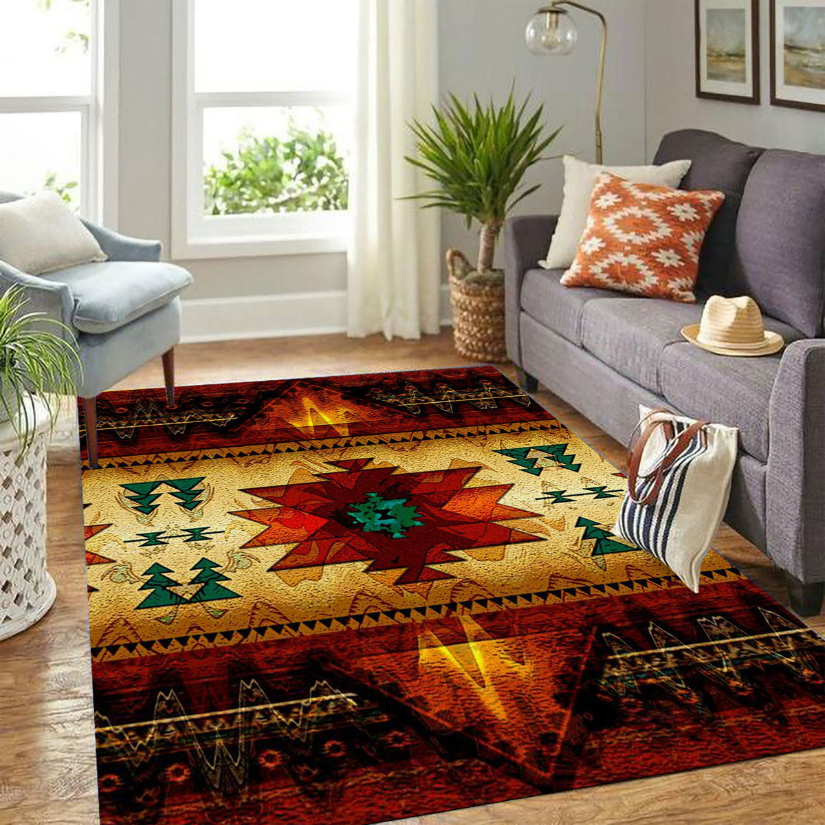 49 Native Design Rugs United Tribes Brown Design Native American Area Rug WCS - Native ...