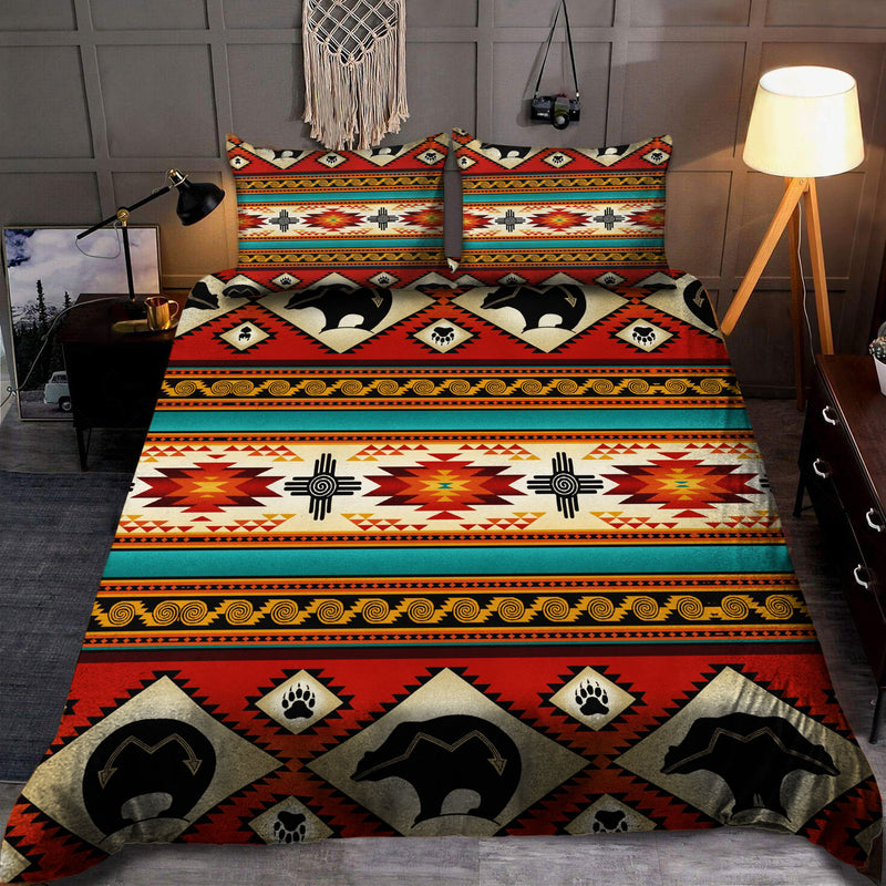 Border & Bear Patterns Bedding Set