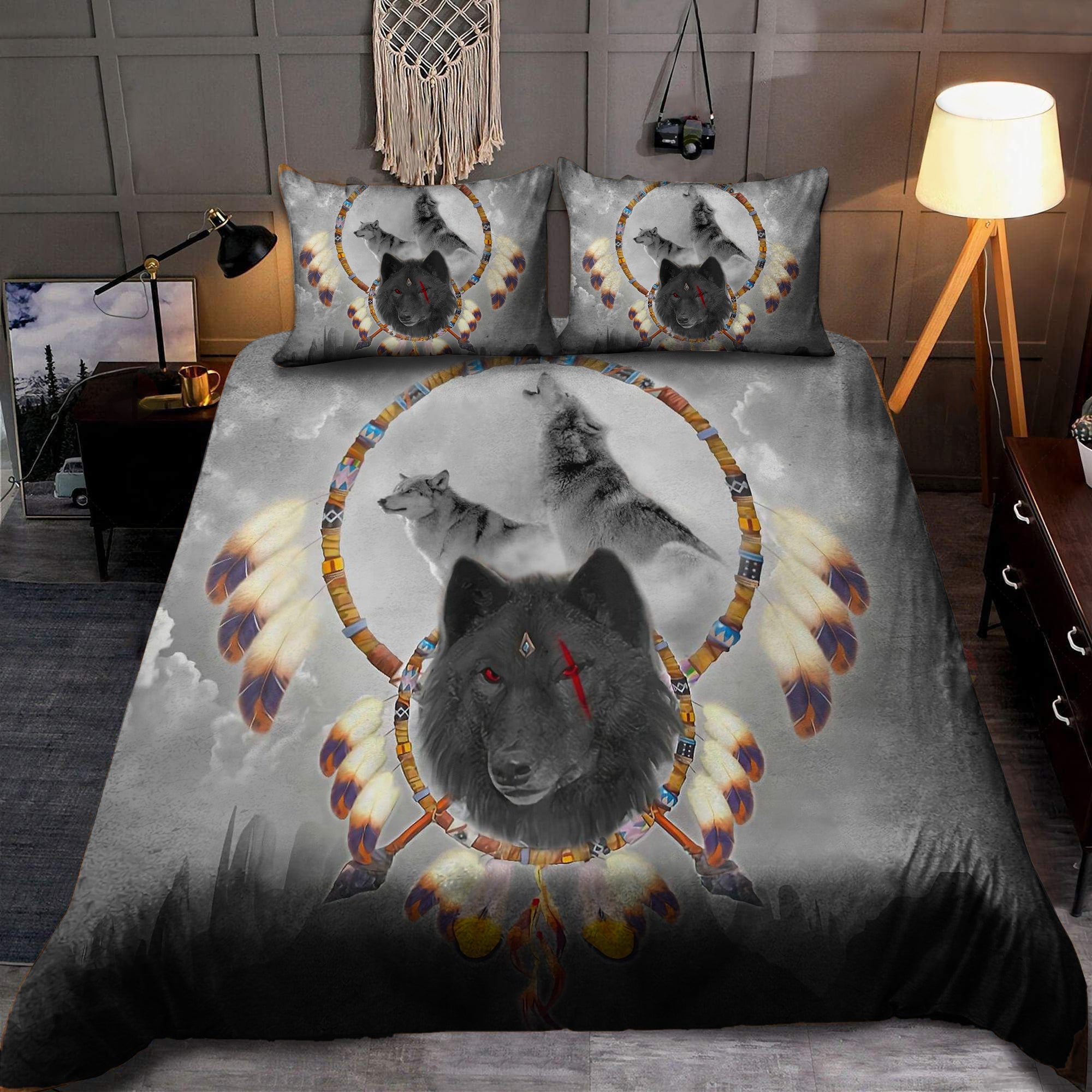 Wolf Native American Bedding Set