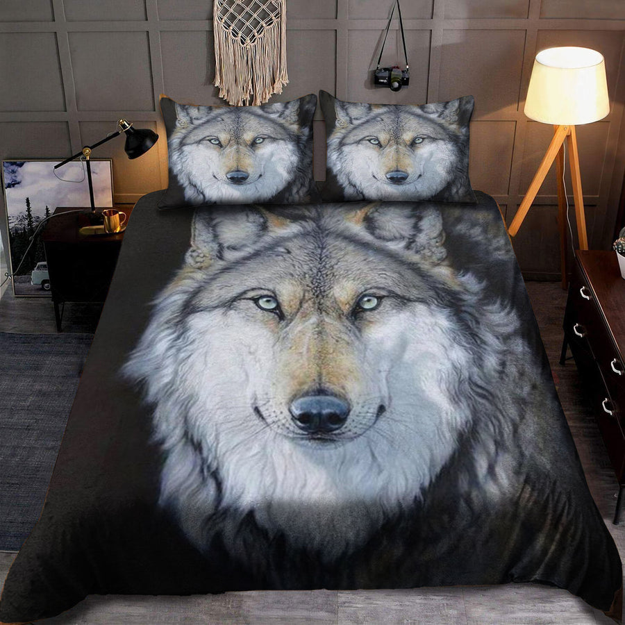 Native White Wolf Bedding Set