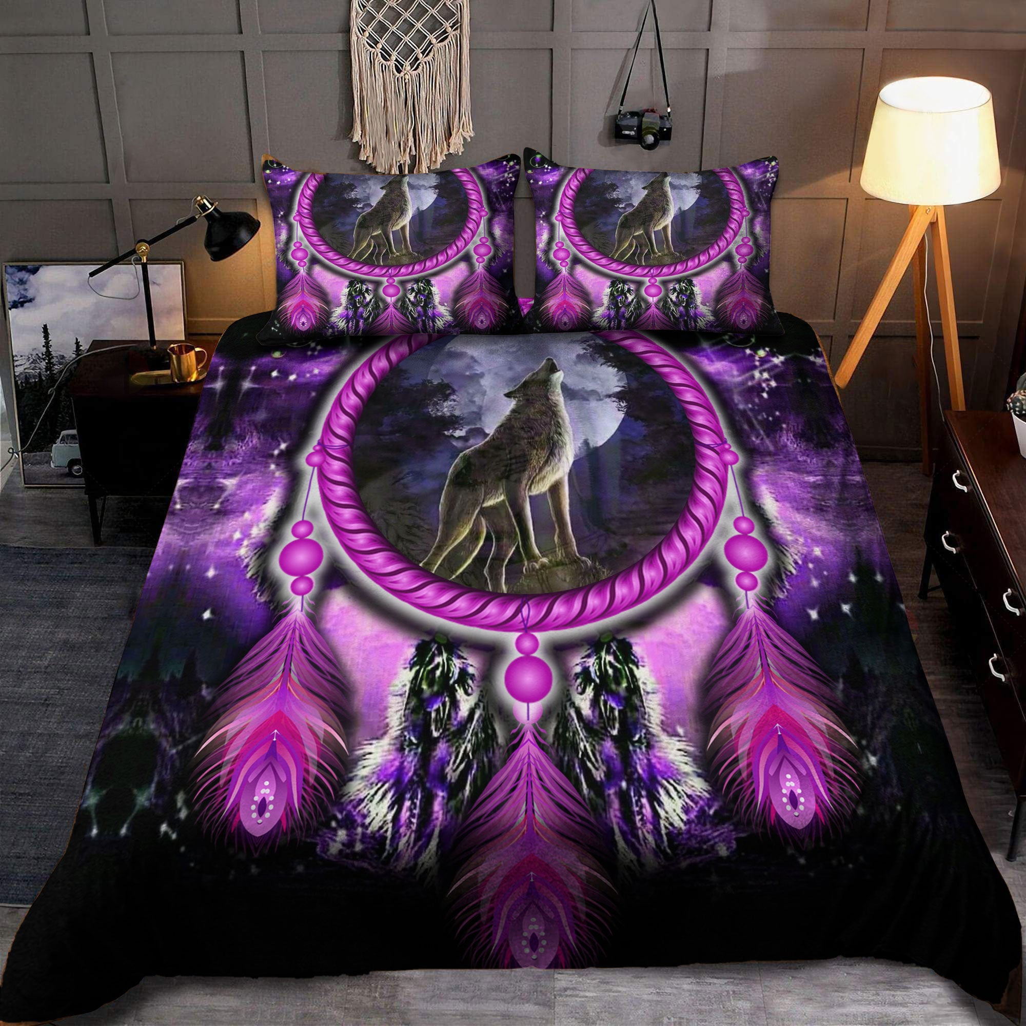 Purple Wolf Dream Bedding Set Native Heritage Store