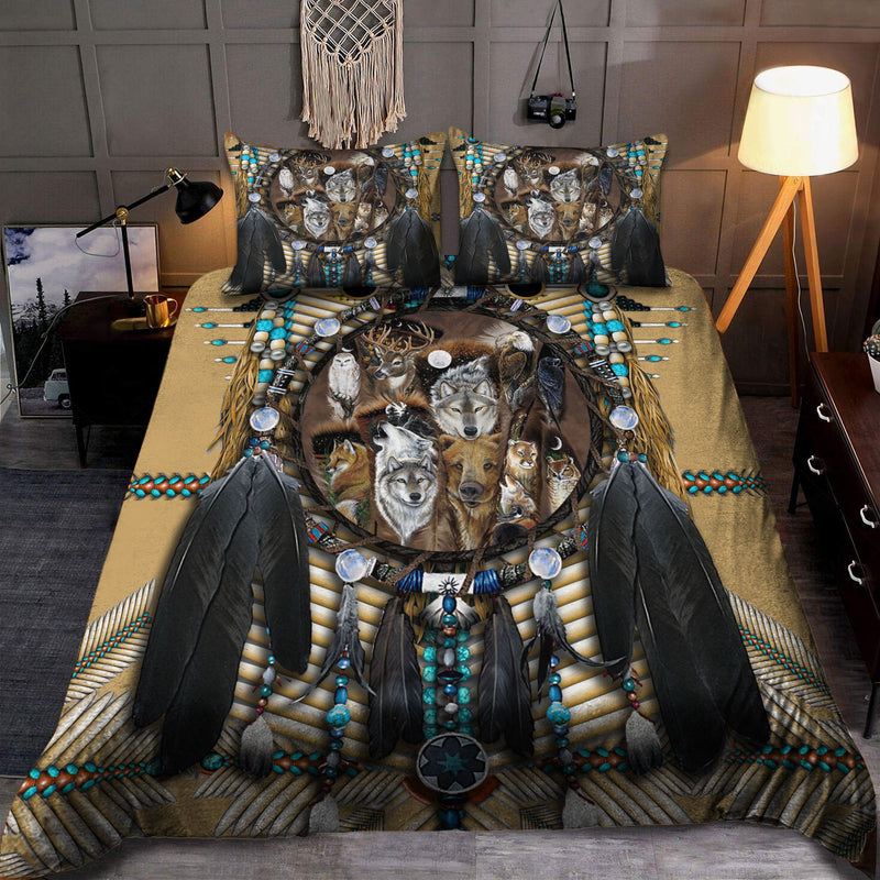 Vignette Printed Wolf Bedding Set