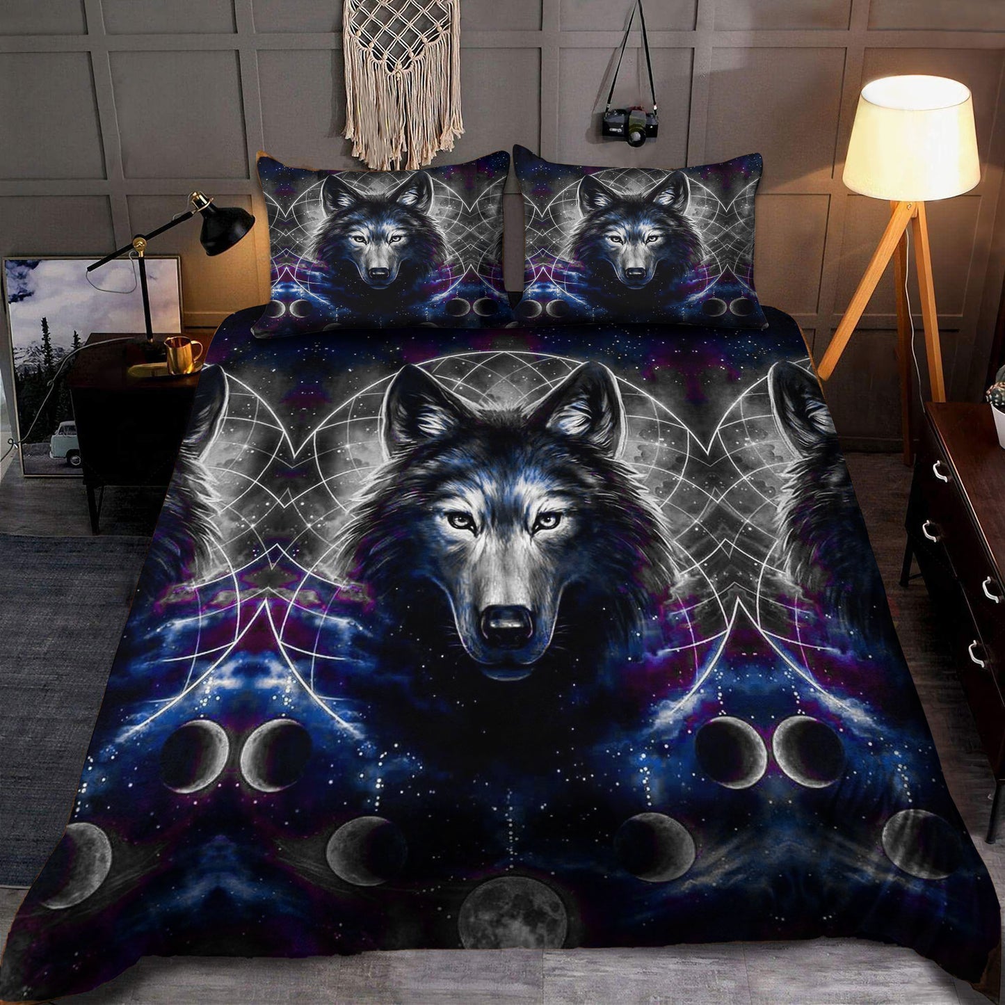 Native Wolf Bedding Set
