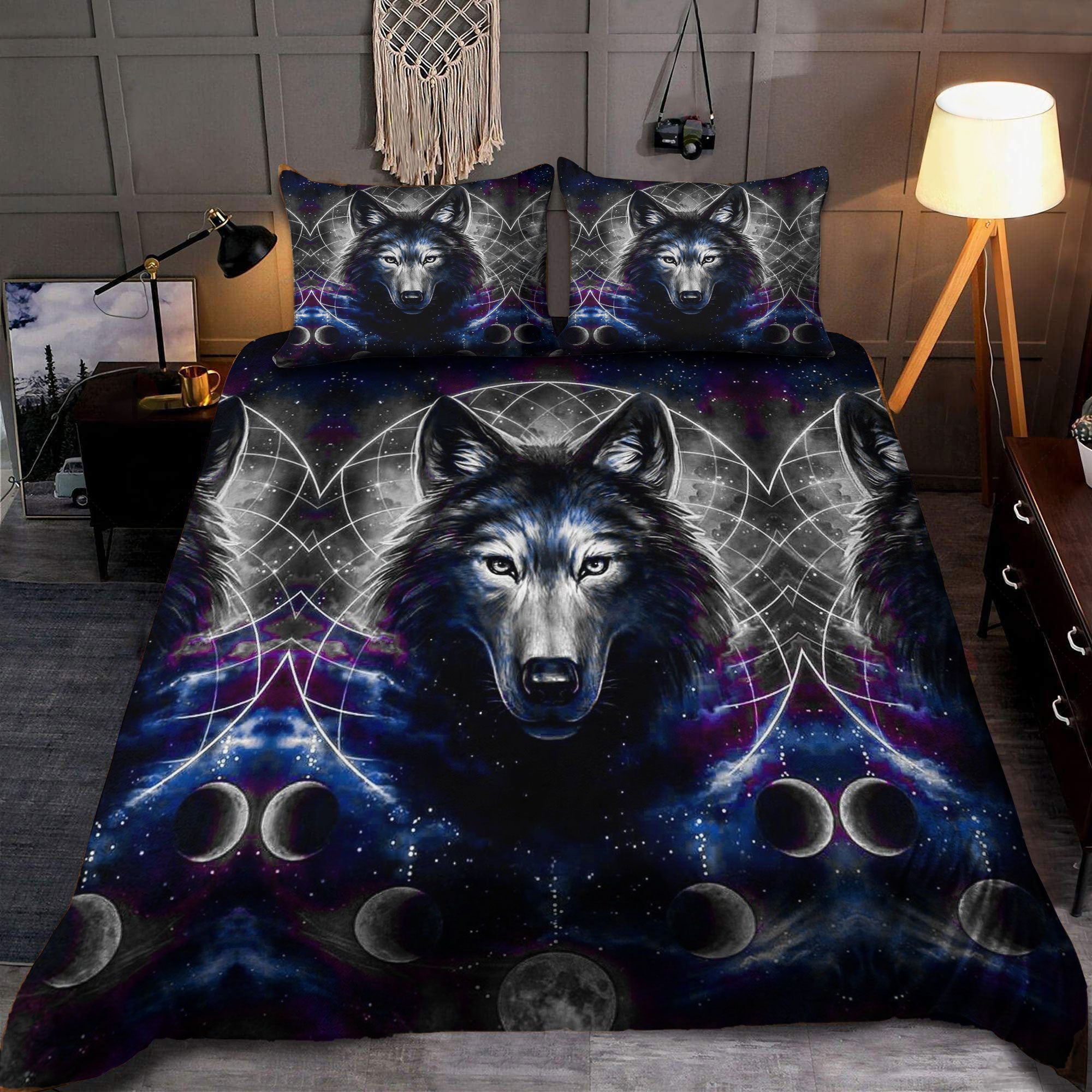 Native Wolf Bedding Set