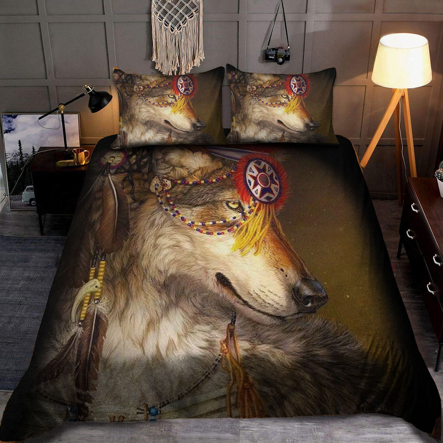 Native Wolf Brown Bedding Set