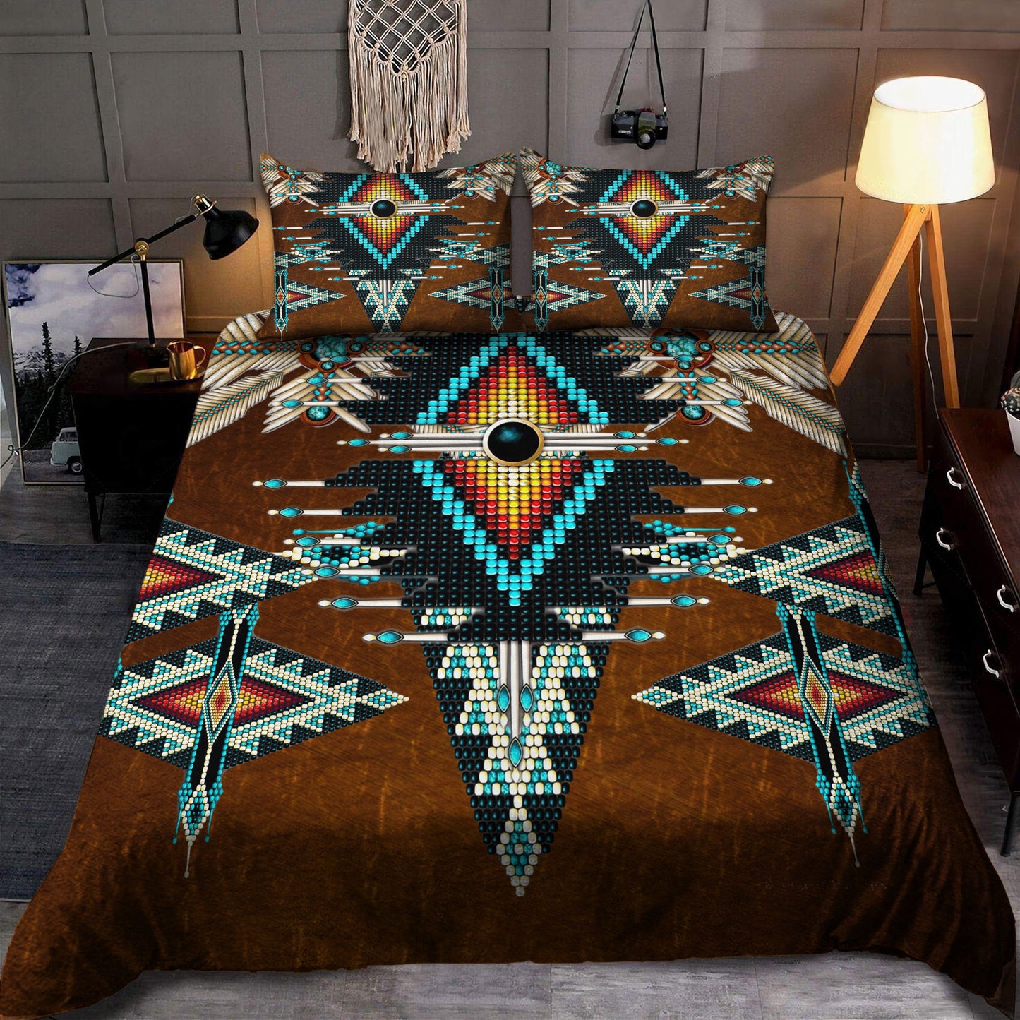 Native Pattern Brown Bedding Set