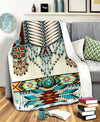 Turiquoise Native Indian Pattern Feather Fleece Blanket