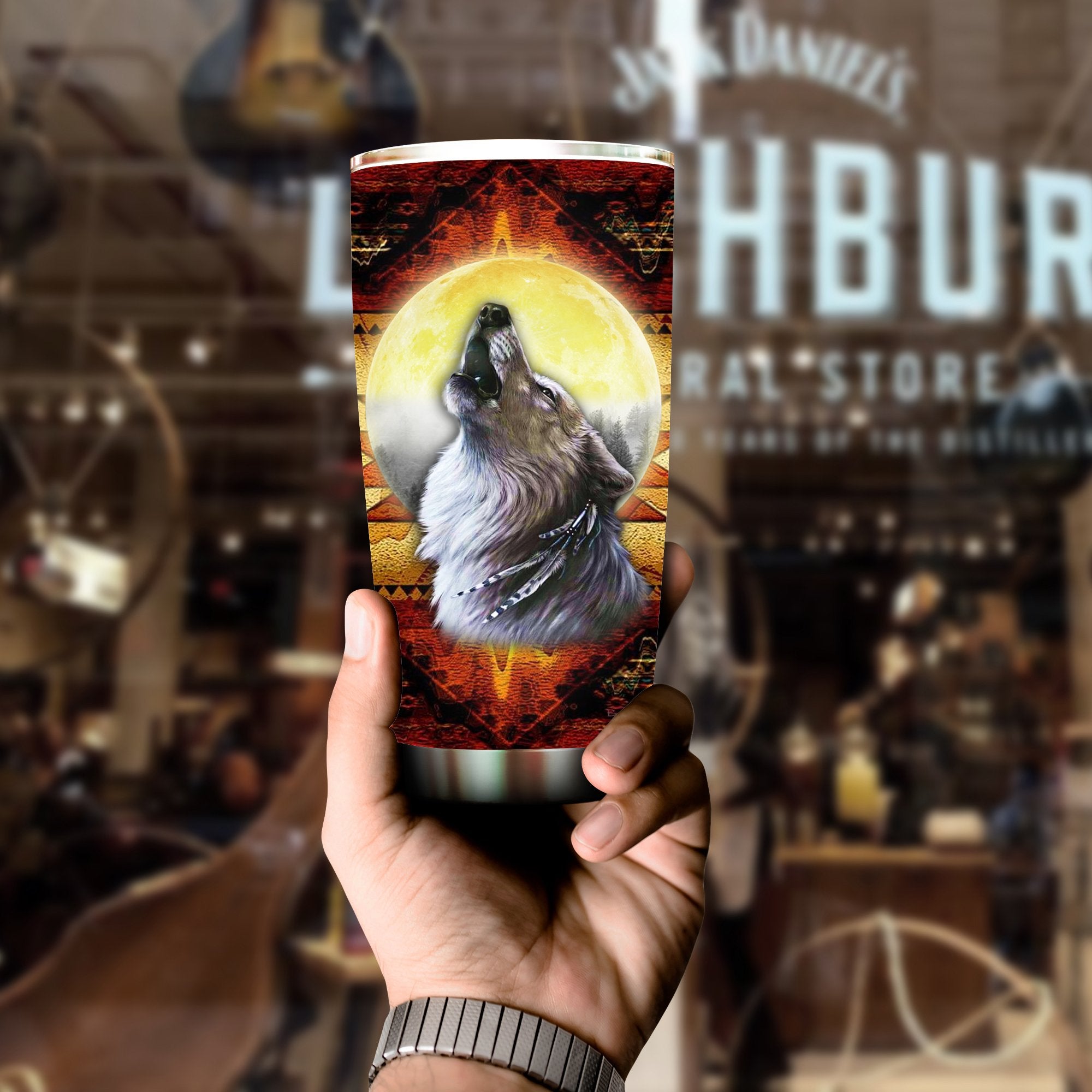 Native Wolf Pattern Tumbler NBD