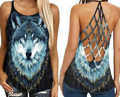 Native Wolf Love Limited Criss Cross Tank Top NBD