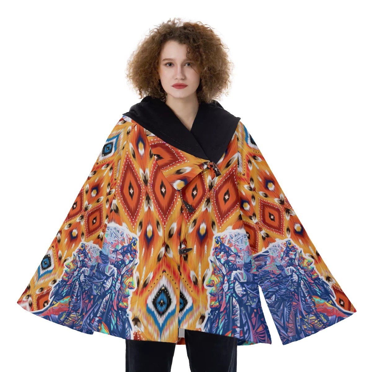Native American Hooded Flared Coat NBD