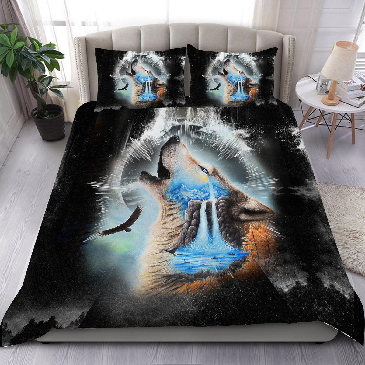 Native Wolf Bedding Set