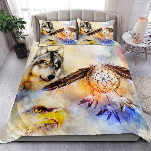 Native Wolf & Falcon Bedding Set