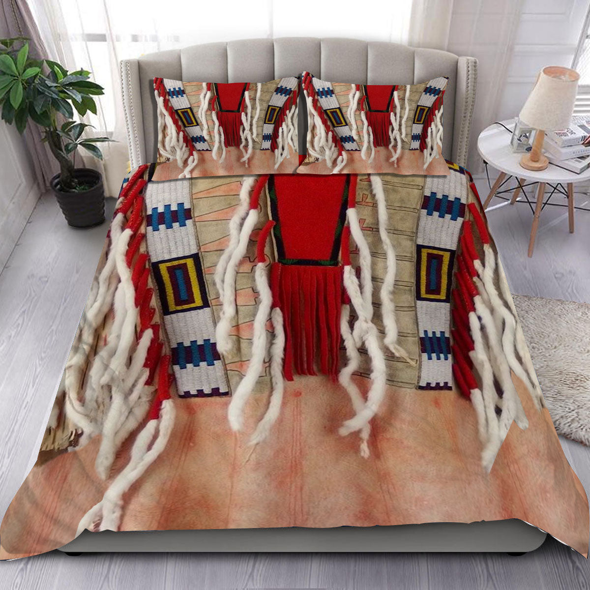 White Fringed Wire Bedding Set
