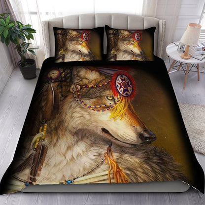 Native Wolf Brown Bedding Set