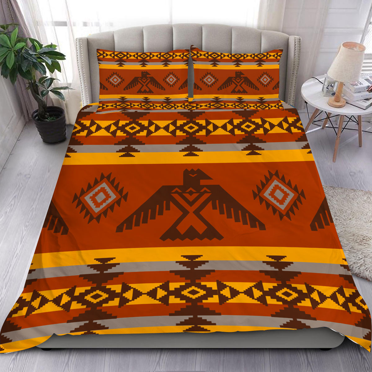 Orange Native Pattern Bedding Set