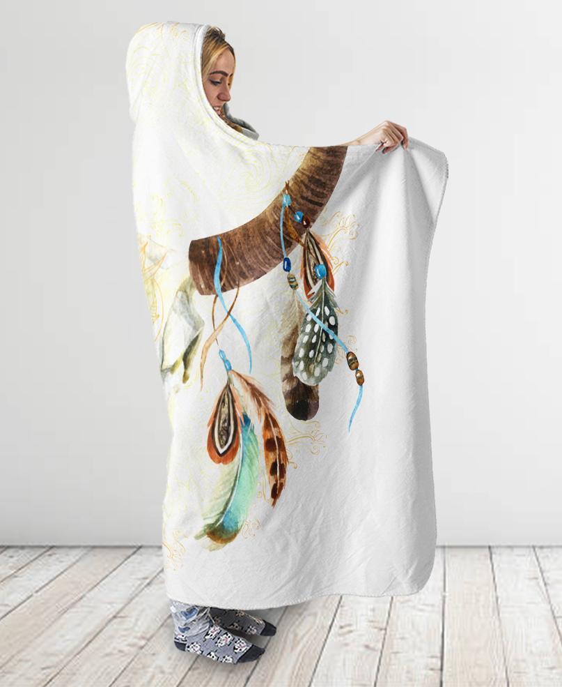 Tribal Bull Hooded Blanket NBD