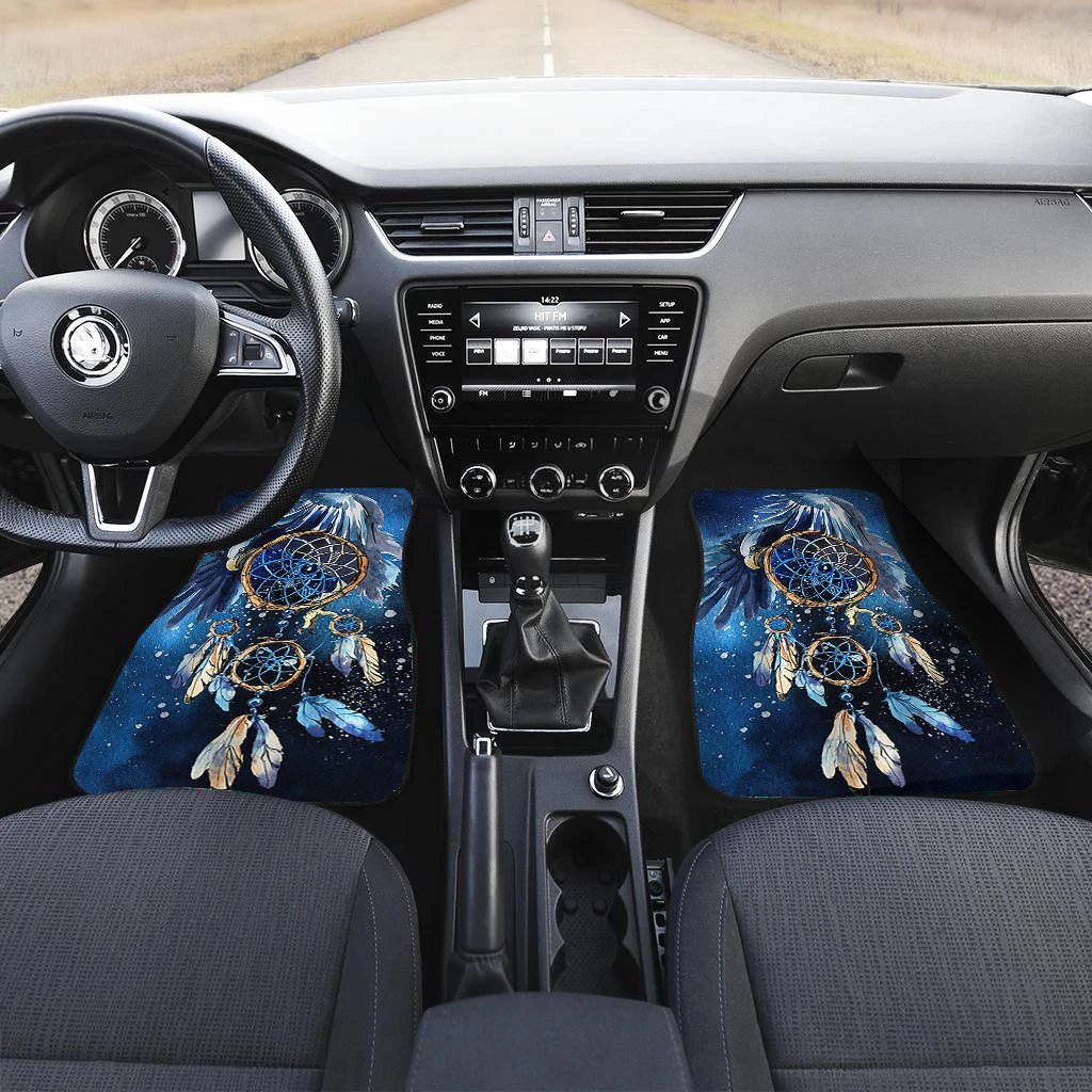 Blue Dreamcatcher Front And Back Car Mats