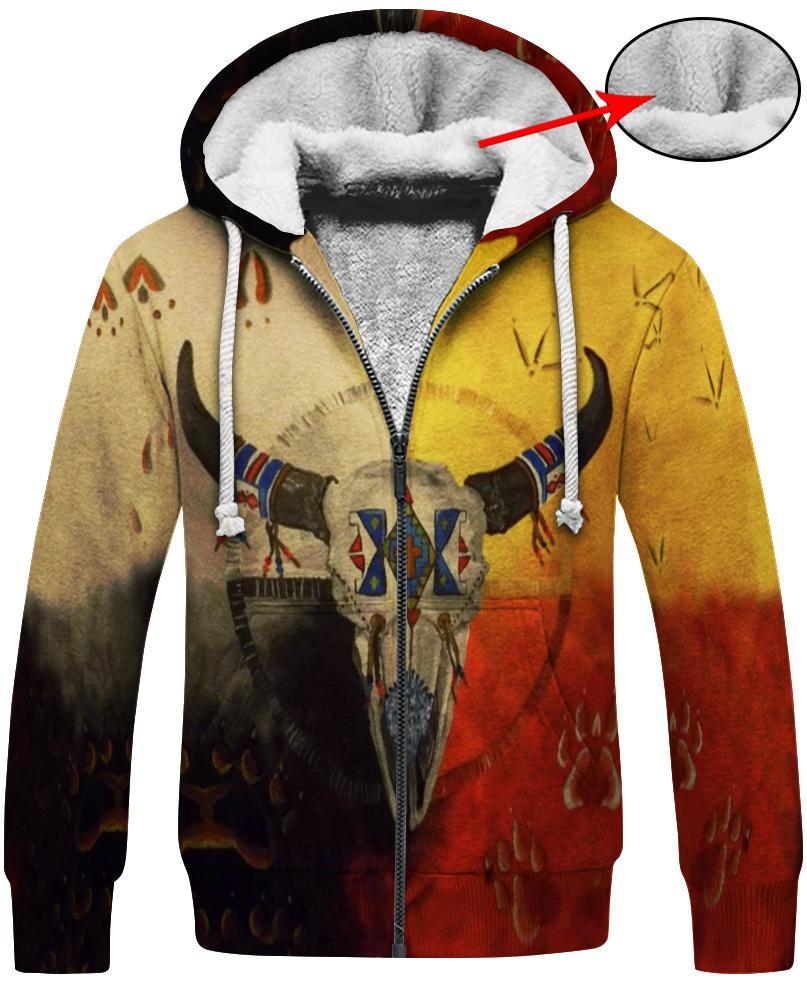Native Buffalo Skull 3D Hoodie - Native American Pride Shop