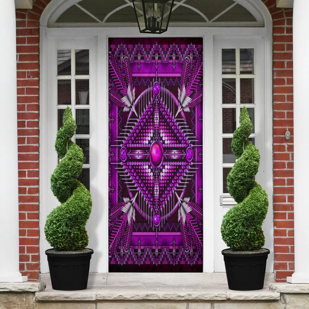 Naumaddic Arts Purple Native American Door Cover NBD