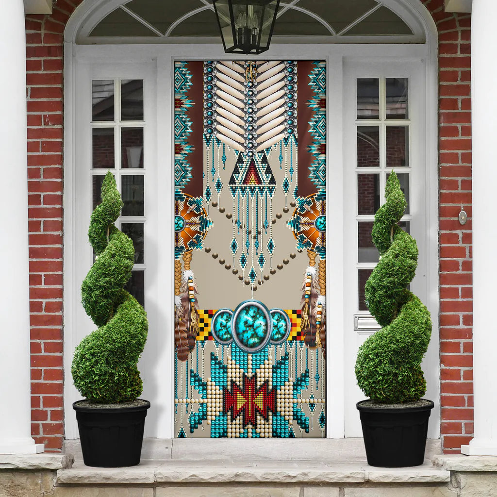 Turquoise Blue Pattern Breastplate Native American Door Cover NBD