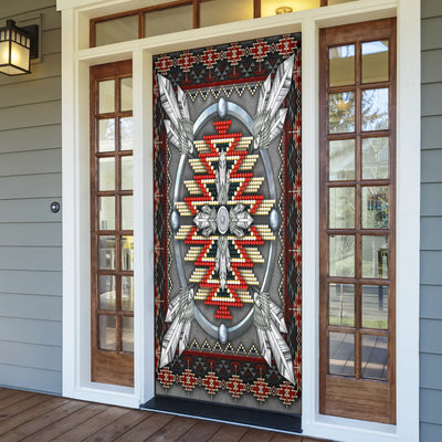 Naumaddic Arts Gray Native American Door Cover NBD