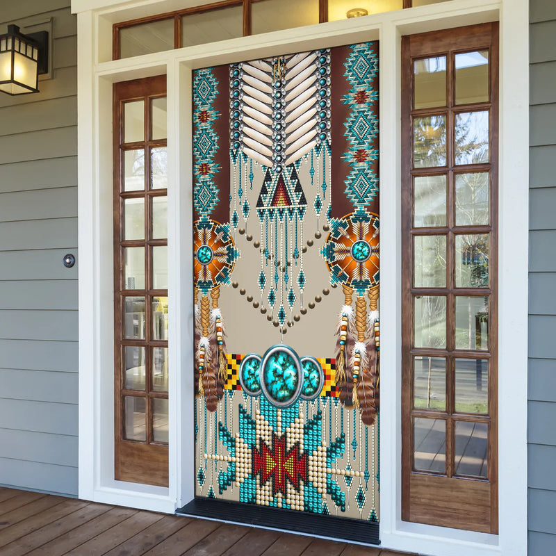 Turquoise Blue Pattern Breastplate Native American Door Cover NBD