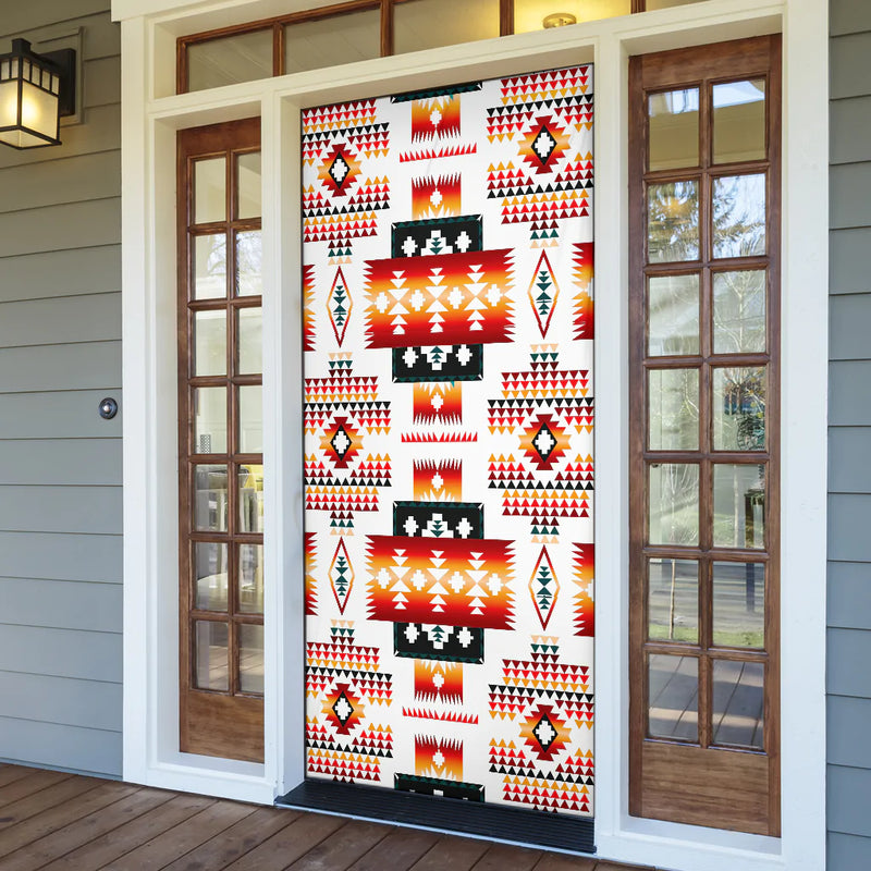 White Tribes Pattern Native American Door Cover NBD