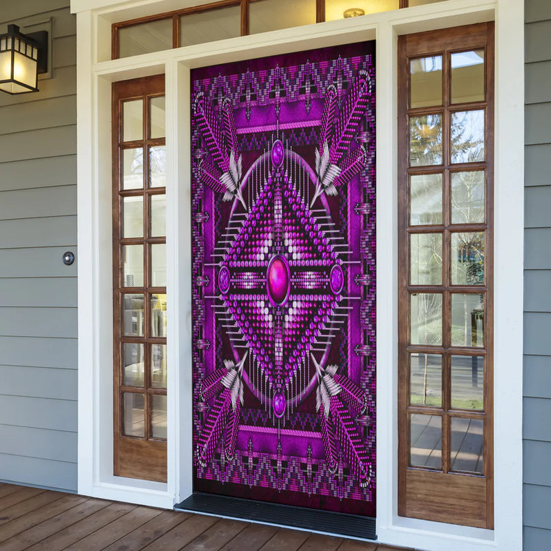 Naumaddic Arts Purple Native American Door Cover NBD