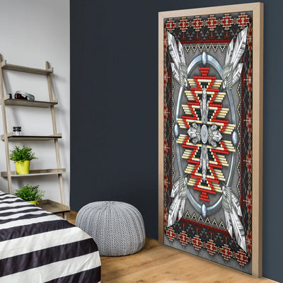 Naumaddic Arts Gray Native American Door Cover NBD