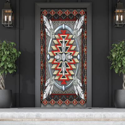 Naumaddic Arts Gray Native American Door Cover NBD