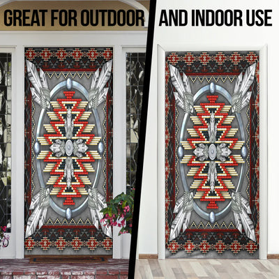 Naumaddic Arts Gray Native American Door Cover NBD