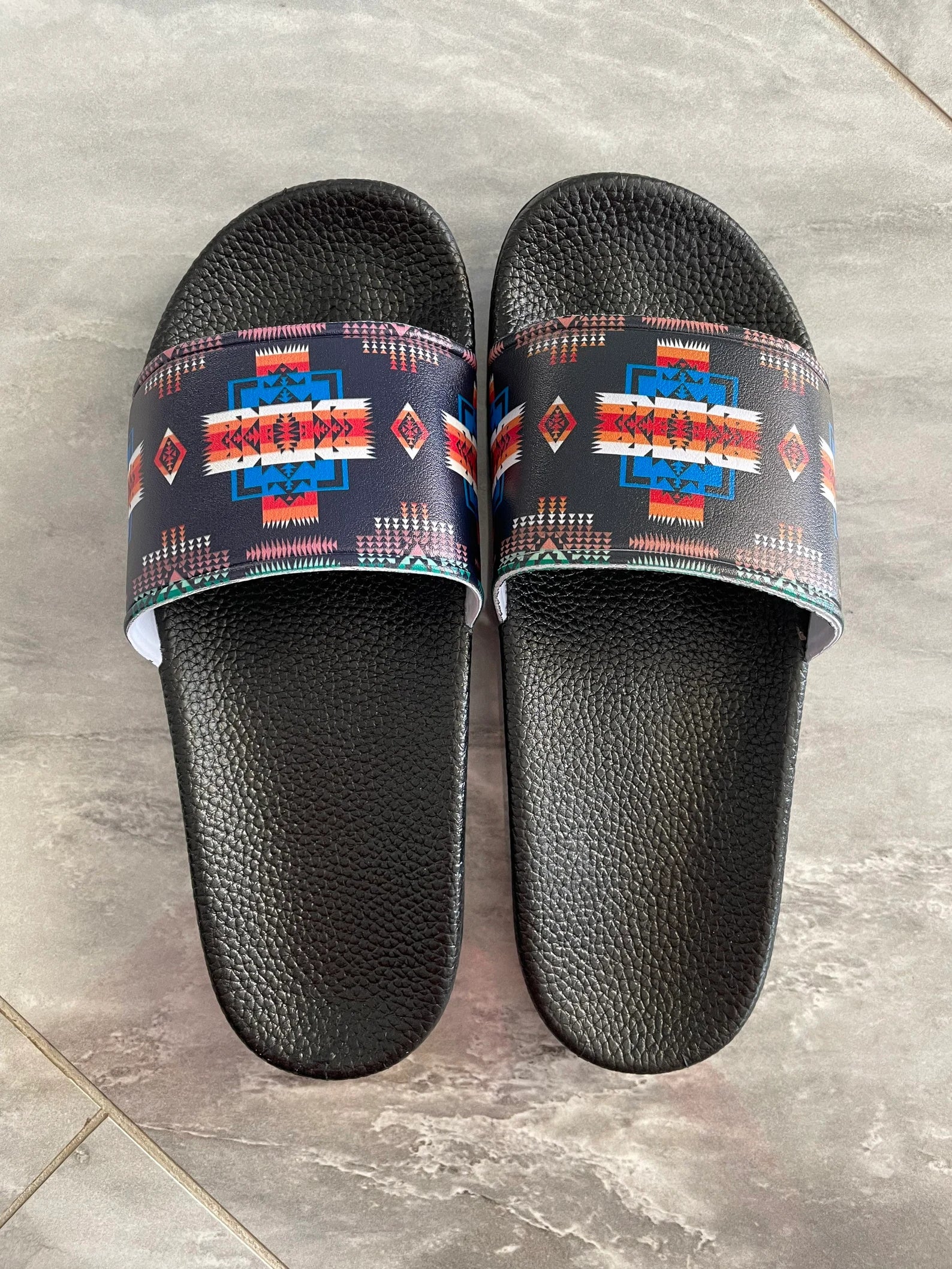 Pattern Native American Slide Sandals NBD - Native Heritage Store