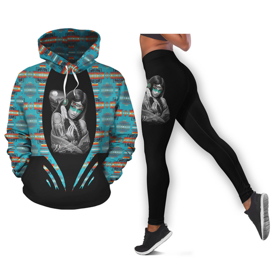 Native Girl Tribes Pattern Hoodie Legging Set NBD