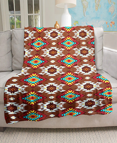 Brown Pattern Fleece Blanket