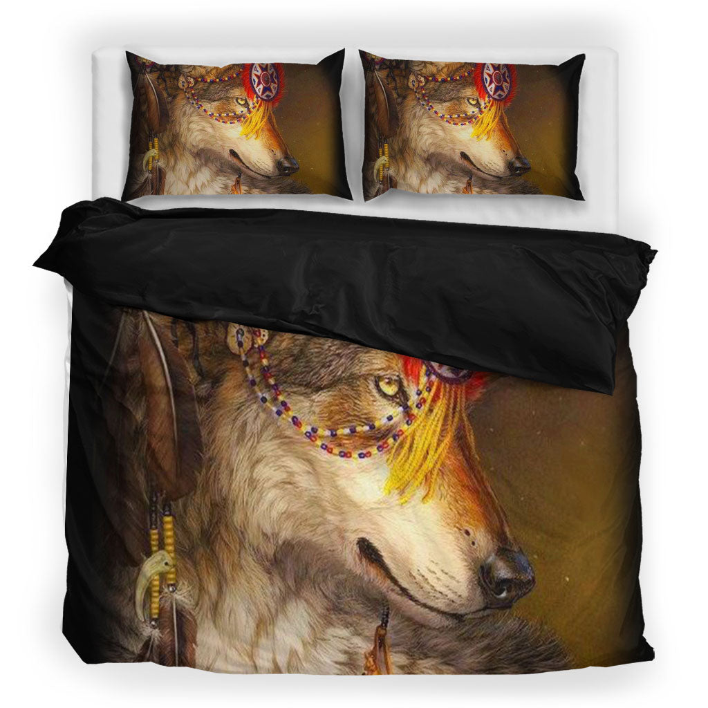 Native Wolf Brown Bedding Set