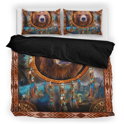 Brown Bear Dreamcatcher Native American Bedding Set