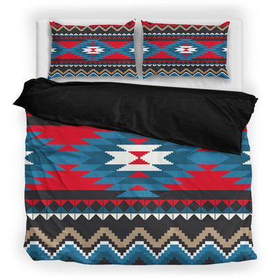 Red Blue Native Pattern Bedding Set