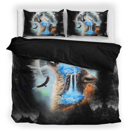 Native Wolf Bedding Set