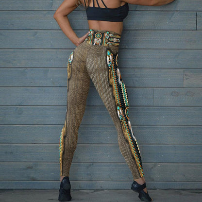 Brown Native Dream Catcher Leggings NBD