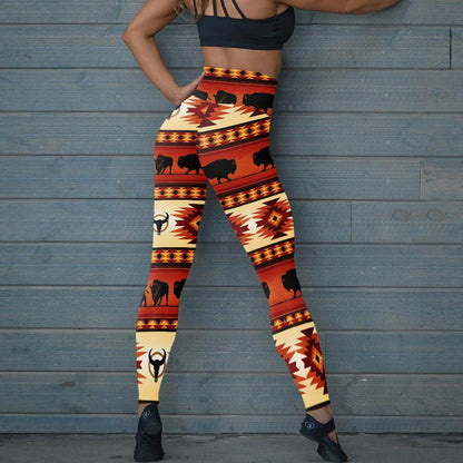 Native Buffalo Motif Dream Catcher Leggings NBD