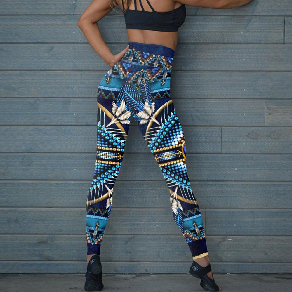 Blue Native Pattern Dream Catcher Leggings NBD
