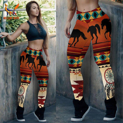 Horse-Shaped Border Dream Catcher Leggings NBD