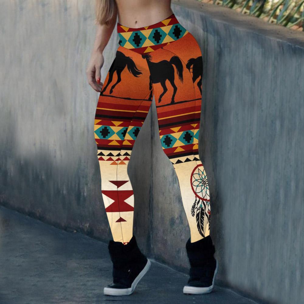 Horse-Shaped Border Dream Catcher Leggings NBD