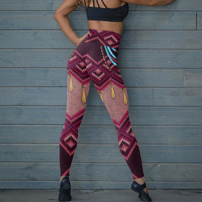 Purple Native Motifs Dream Catcher Leggings NBD