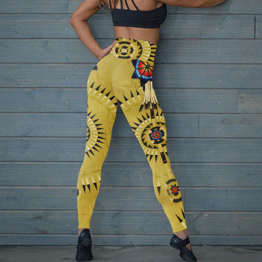 Yellow Pattern Dream Catcher Leggings NBD