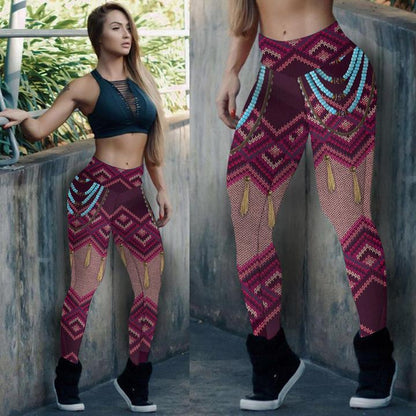 Purple Native Motifs Dream Catcher Leggings NBD