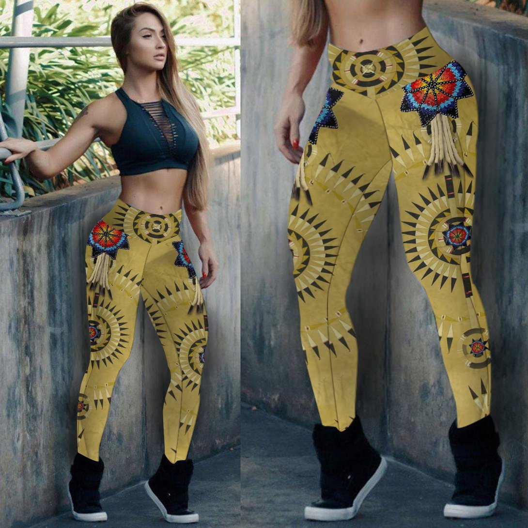 Yellow Pattern Dream Catcher Leggings NBD