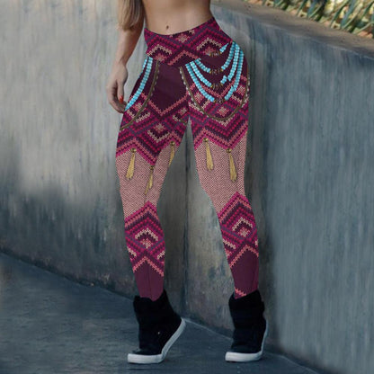 Purple Native Motifs Dream Catcher Leggings NBD