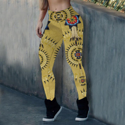 Yellow Pattern Dream Catcher Leggings NBD
