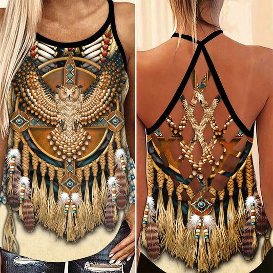 Native American Peace Limited Criss Cross Tank Top NBD